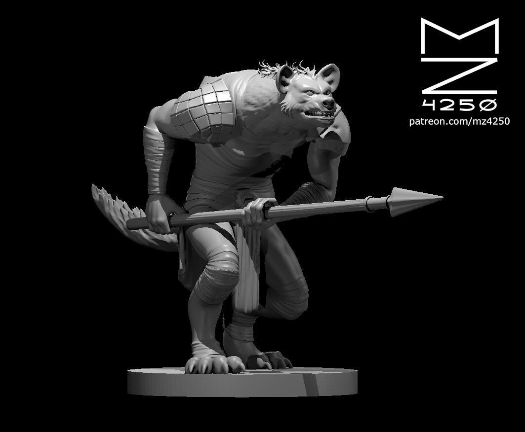 Gnoll | MZ4250 | Miniatures | 28mm Scale | Resin Printed Tabletop RPG Figures | DND | 5E
