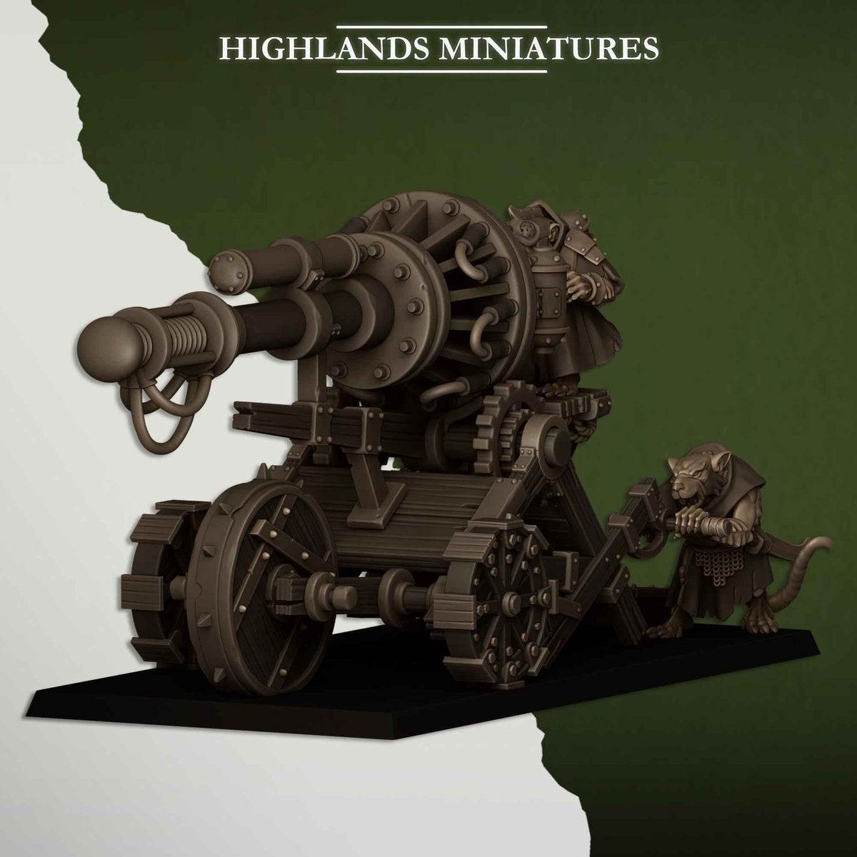 Sewer Vermin Cannon | Sewer Vermin | Highlands Miniatures | 32mm Scale Resin TTRPG Figures for Roleplaying and Wargaming