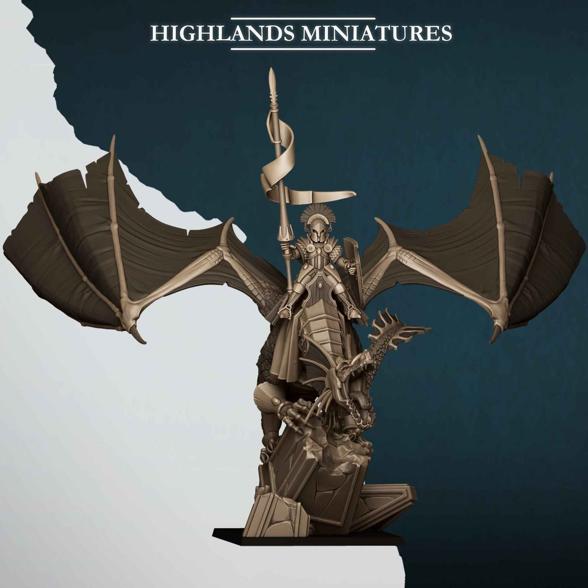 Aegean Dragon | Aegean Elves | Highlands Miniatures | 32mm Scale Resin Tabletop RPG Figures for Roleplaying and Wargaming