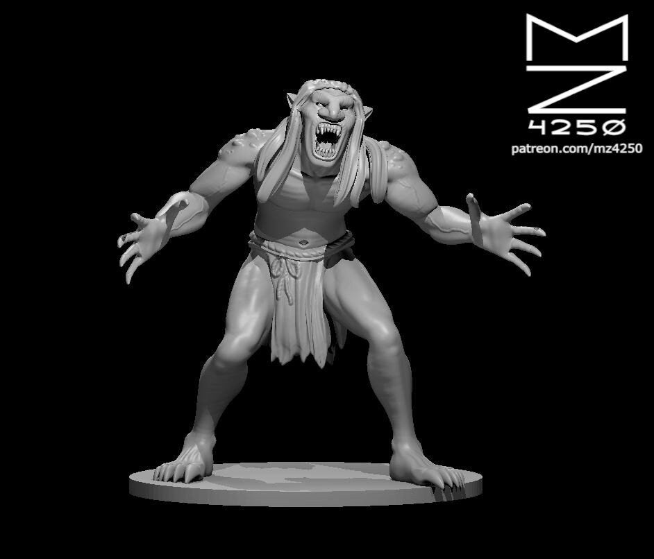 Troll | MZ4250 | Miniatures | 28mm Scale | Resin Printed Tabletop RPG Figures | DND | 5E