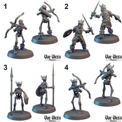 Skeleton Soldier Set | Vae Victis Miniatures | 32mm Scale | Resin Printed Tabletop RPG Figures | DND | 5E