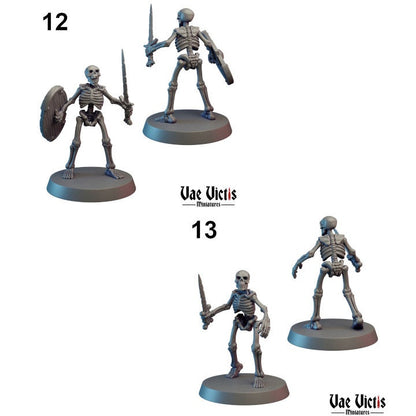 Skeleton Soldier Set | Vae Victis Miniatures | 32mm Scale | Resin Printed Tabletop RPG Figures | DND | 5E