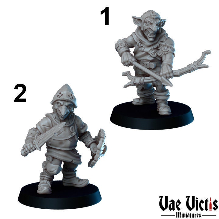 Goblin Soldier Set | Vae Victis Miniatures | 32mm Scale | Resin Printed Tabletop RPG Figures | DND | 5E