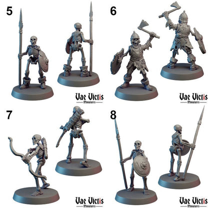 Skeleton Soldier Set | Vae Victis Miniatures | 32mm Scale | Resin Printed Tabletop RPG Figures | DND | 5E