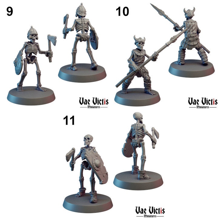 Skeleton Soldier Set | Vae Victis Miniatures | 32mm Scale | Resin Printed Tabletop RPG Figures | DND | 5E