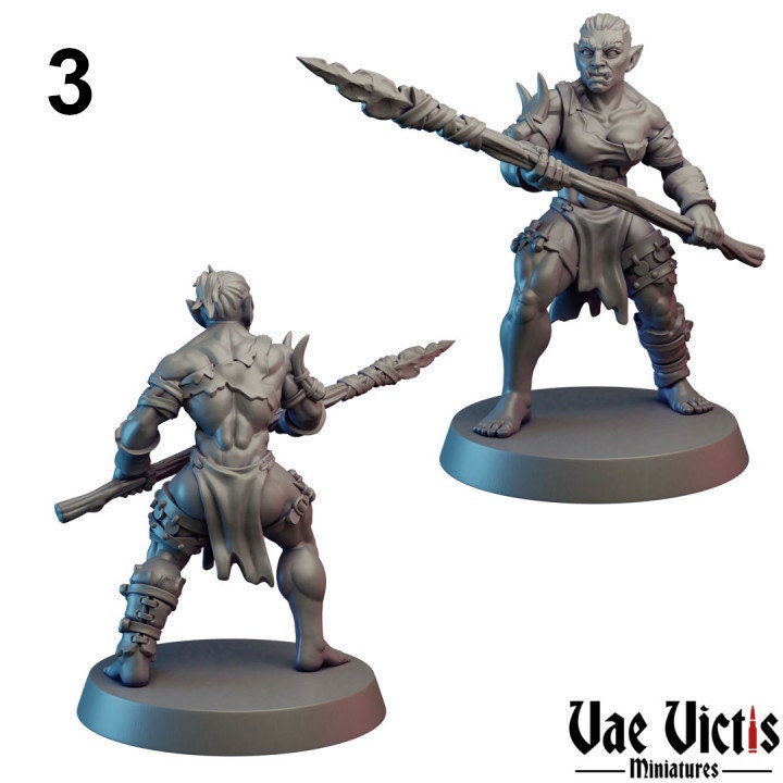 Orc Soldier Set | Vae Victis Miniatures | 32mm Scale | Resin Printed Tabletop RPG Figures | DND | 5E