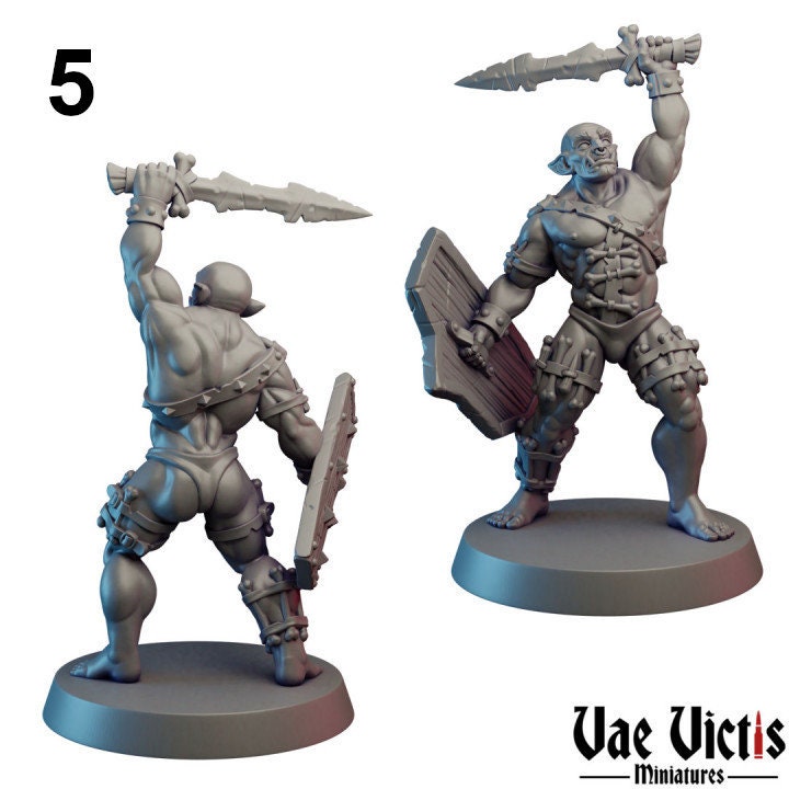Orc Soldier Set | Vae Victis Miniatures | 32mm Scale | Resin Printed Tabletop RPG Figures | DND | 5E