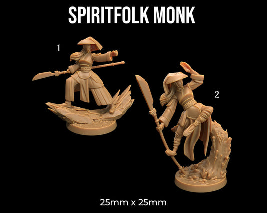 Spiritfolk Monk | Dragon Trappers Lodge | One Page Rules | 32mm | Resin Printed Tabletop RPG Figures | DND | 5E |