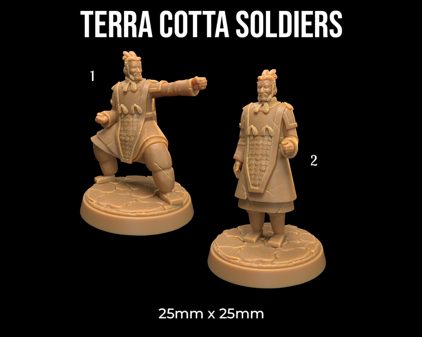 Terra Cotta Soldiers | Dragon Trappers Lodge | One Page Rules | 32mm | Resin Printed Tabletop RPG Figures | DND | 5E |