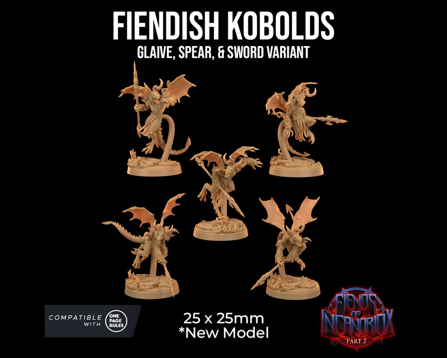 Fiendish Kobolds | Dragon Trappers Lodge | Fiends of Incandriox | 32mm | Resin Printed Tabletop RPG Figures | DND | 5E |