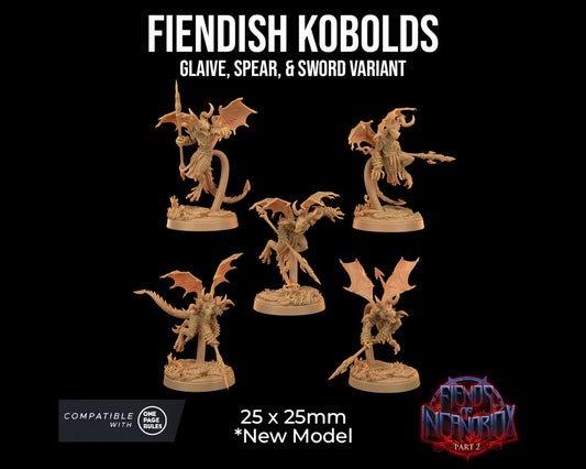 Fiendish Kobolds | Dragon Trappers Lodge | Fiends of Incandriox | 32mm | Resin Printed Tabletop RPG Figures | DND | 5E |
