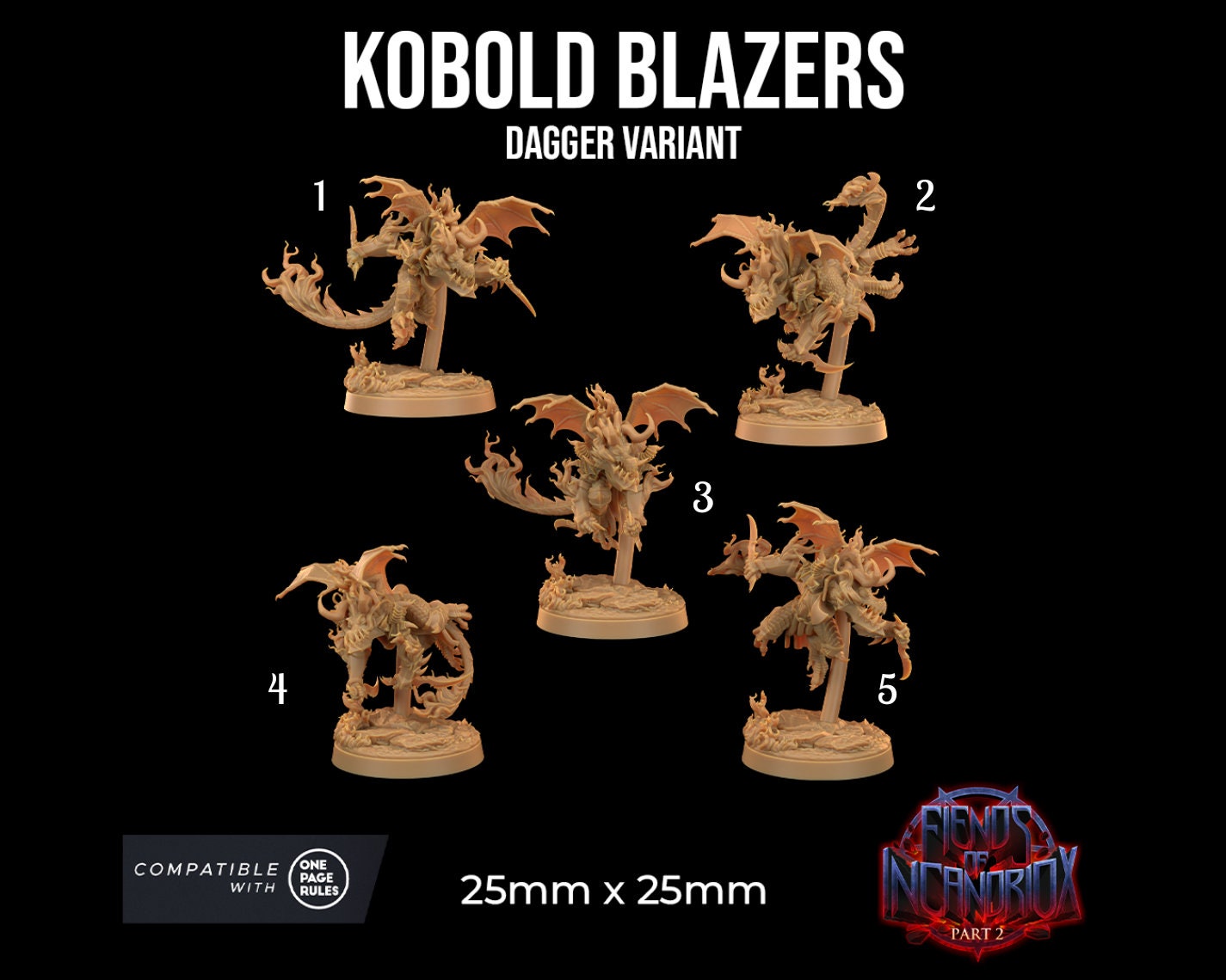 Kobold Blazers | Dragon Trappers Lodge | Fiends of Incandriox | 32mm | Resin Printed Tabletop RPG Figures | DND | 5E |