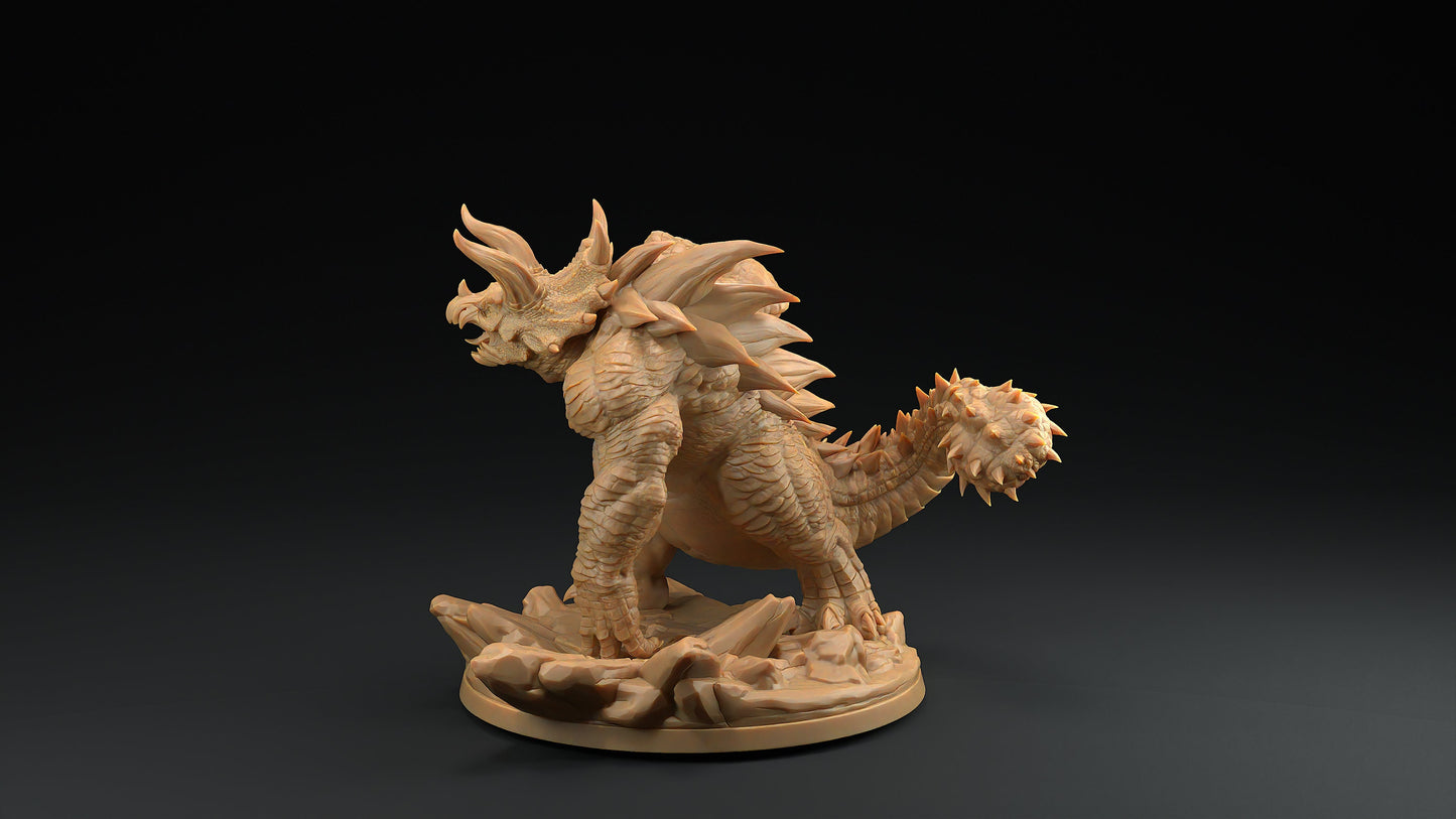 Tricerahulk | Dragon Trappers Lodge | One Page Rules | 32mm | Resin Printed Tabletop RPG Figures | DND | 5E | Dinosaur
