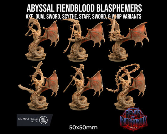 Abyssal Fiendblood Blasphemers | Dragon Trappers Lodge | Fiends of Incandriox | 32mm | Resin Printed Tabletop RPG Figures | DND | 5E