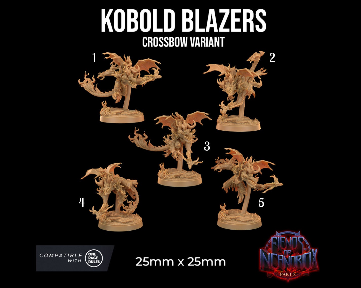 Kobold Blazers | Dragon Trappers Lodge | Fiends of Incandriox | 32mm | Resin Printed Tabletop RPG Figures | DND | 5E |