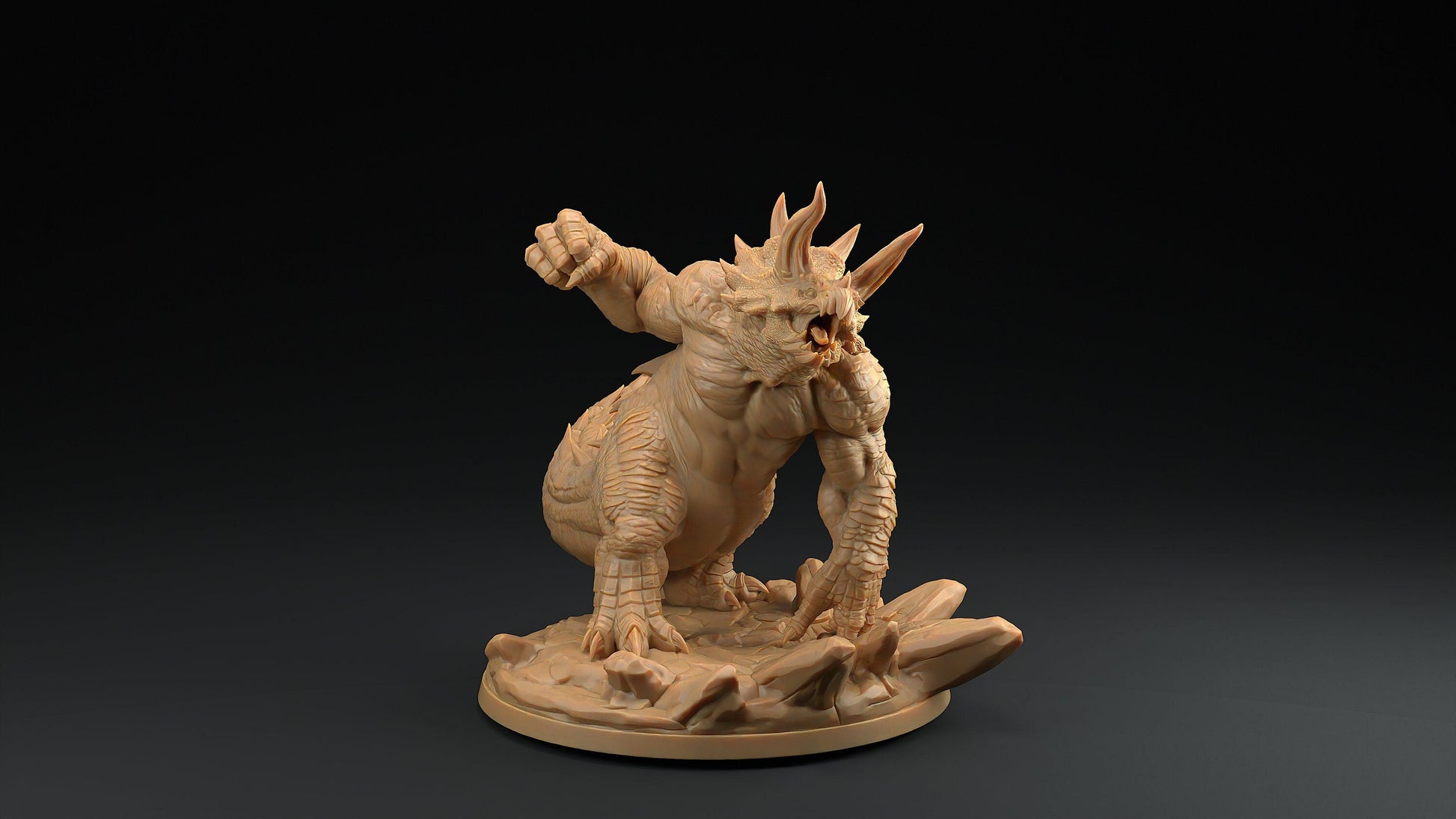Tricerahulk | Dragon Trappers Lodge | One Page Rules | 32mm | Resin Printed Tabletop RPG Figures | DND | 5E | Dinosaur