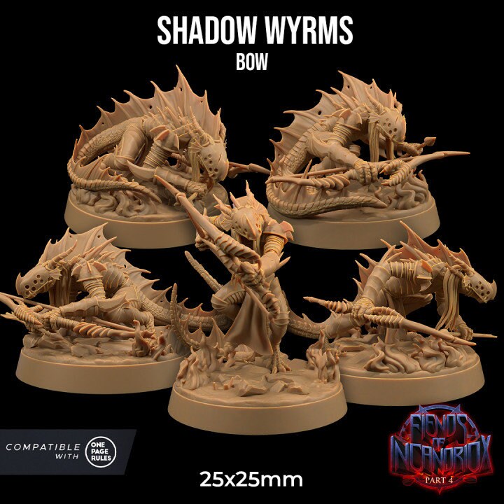 Shadow Wyrm Bow | Dragon Trappers Lodge | Demon | Devil | One Page Rules | 32mm | Resin Printed Tabletop RPG Figures | DND | 5E |