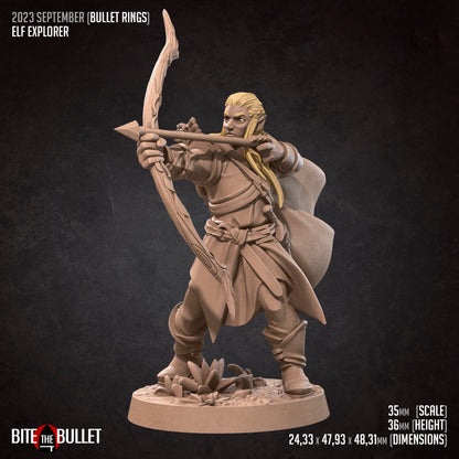 Elf Explorer | Bite The Bullet | 35mm Scale | Resin Printed Tabletop RPG Miniature Figures | DND | 5E