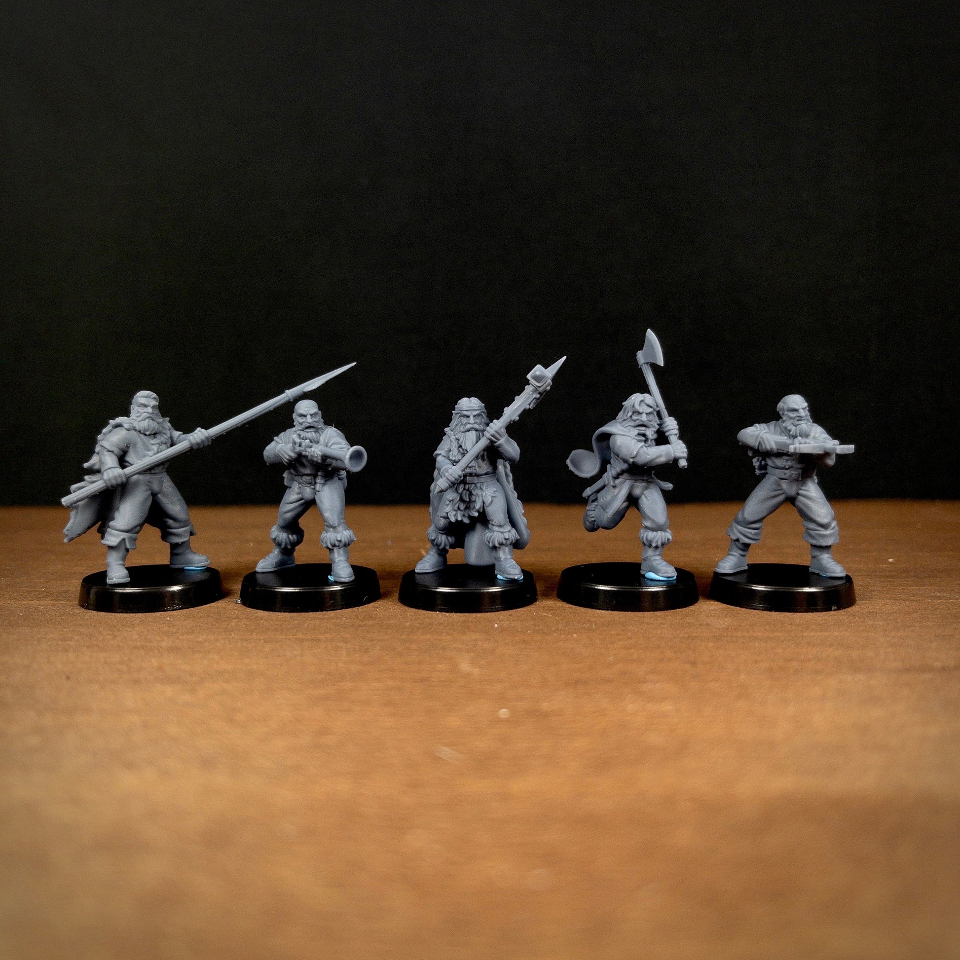 Mountain Warriors Set (5 Minis) | Vae Victis Miniatures | 32mm Scale | Resin Printed Tabletop RPG Figures | DND | 5E