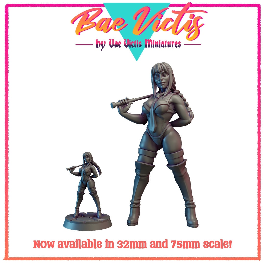 Devil Hunter Mistress | Bae Victis | Vae Victis Miniatures | 32mm Scale Resin Printed Tabletop RPG Figures for Tabletop RPG's or Wargaming