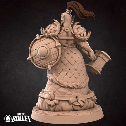 Orc Fighter | Bite The Bullet | 35mm Scale | Resin Printed Tabletop RPG Miniature Figures | DND | 5E