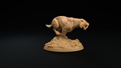 Saber-Toothed Tiger Set | Dragon Trappers Lodge | The Simiax Legions | 32mm Scale Resin Printed Tabletop RPG Figures For DND 5E and OPR