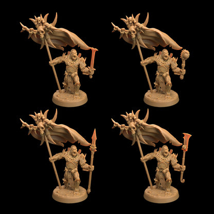 Gor'Kul Command Group | Dragon Trappers Lodge | The Simiax Legions | 32mm Scale Resin Printed Tabletop RPG Figures For DND 5E and OPR