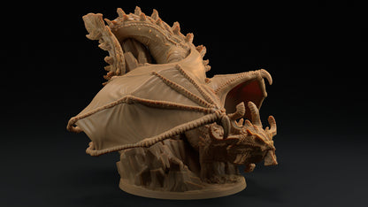 Grimgoreth | Dragon Trappers Lodge | Draconic Tyrant | Mountain Dragon | 32mm Scale Resin Printed Tabletop RPG Figure For DND 5E