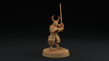 Ryuji Jadescale | Dragon Trappers Lodge | Draconic Hero | Samurai Dragonborn | 32mm Scale Resin Printed Tabletop RPG Figure For DND 5E