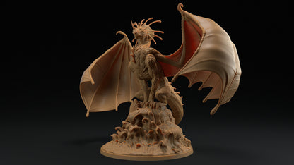 Vellithrax | Dragon Trappers Lodge | Draconic Tyrant | Tempest Storm Dragon | 32mm Scale Resin Printed Tabletop RPG Figure For DND 5E