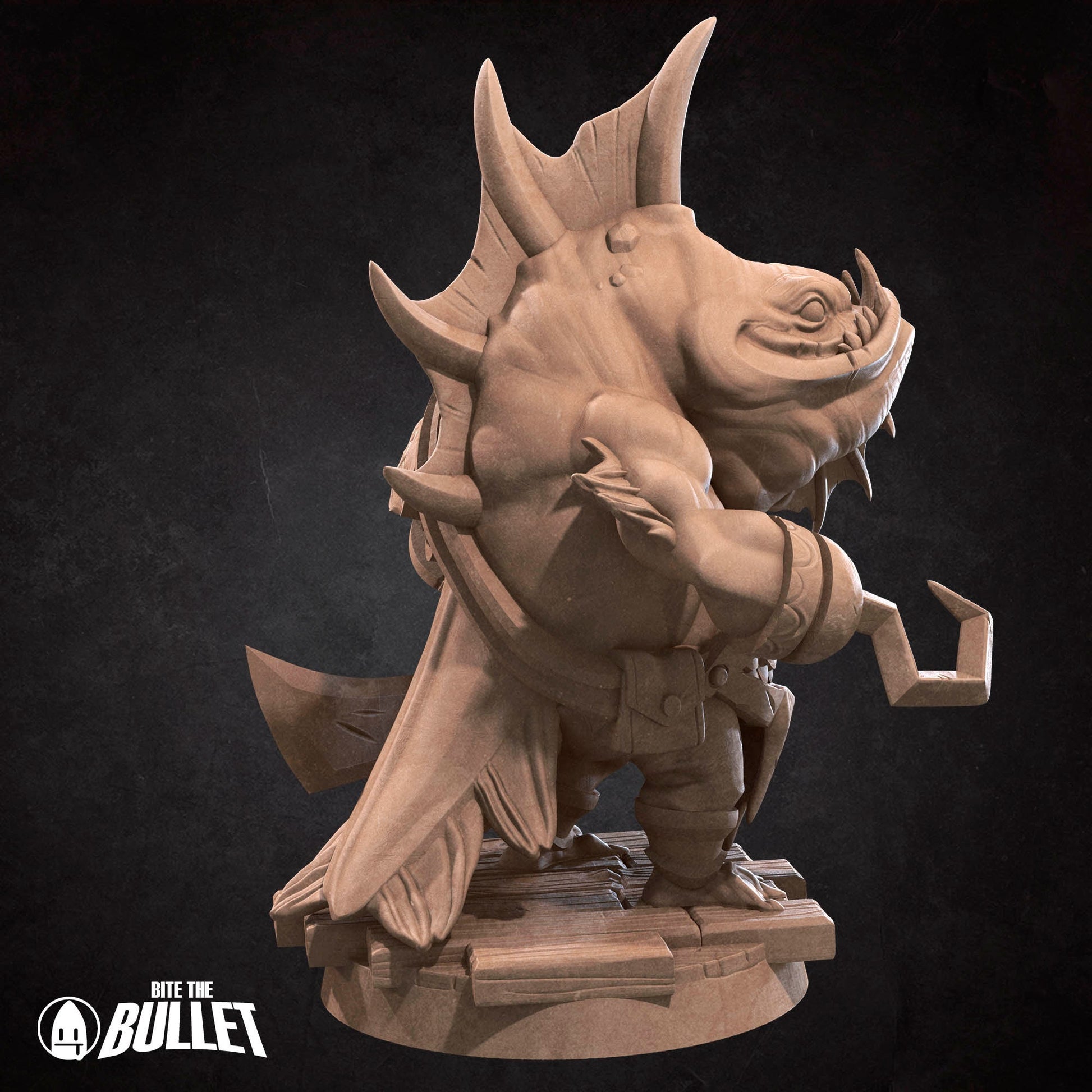 Locathah Hook Brute | Bite The Bullet | Bullet Town Fishing Village | 35mm Scale Resin Printed Tabletop RPG Miniature Figures For DND 5E