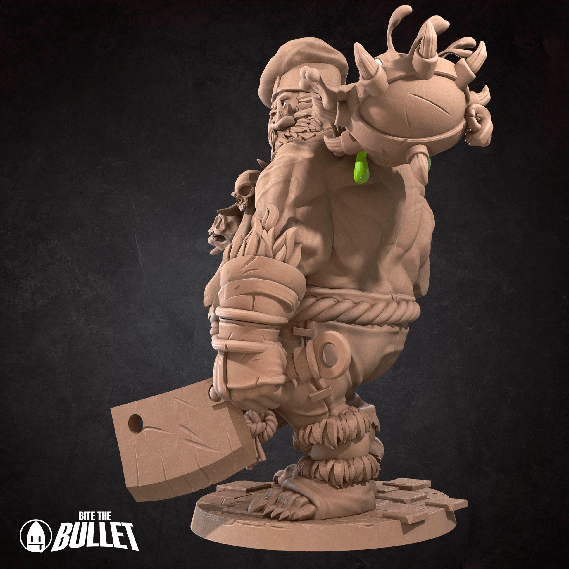 Ogre Chef | Bite The Bullet | Bullet Town Fishing Village | 35mm Scale Resin Printed Tabletop RPG Miniature Figures For DND 5E