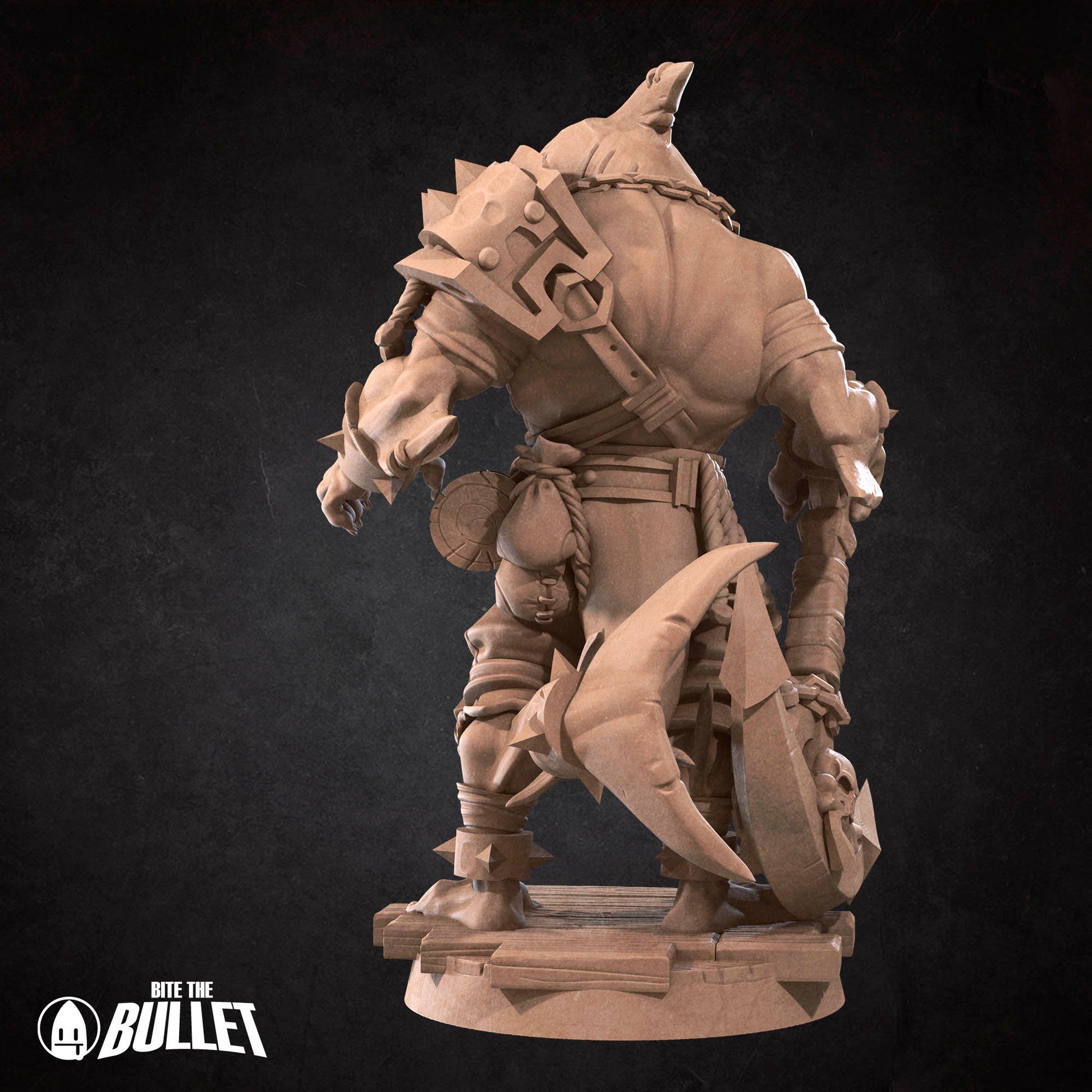Sharkfolk Bandit Boss | Bite The Bullet | Bullet Town Fishing Village | 35mm Scale Resin Printed Tabletop RPG Miniature Figures For DND 5E