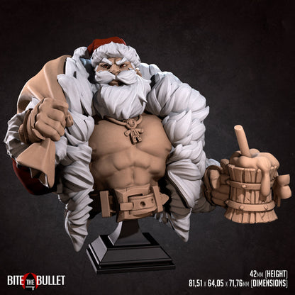 Klaus Bust | Bite The Bullet | Sexy Santa | Bullet Town Christmas | 35mm Scale Resin Printed Tabletop RPG Miniature Figures For DND 5E