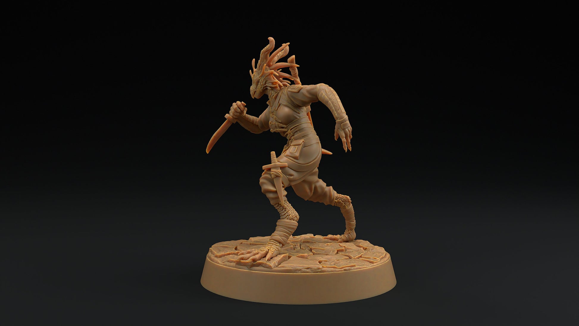 Nyxia Shadowblade | Dragon Trappers Lodge | Draconic Hero | Rogue Dragonborn | 32mm Scale Resin Printed Tabletop RPG Figure For DND 5E