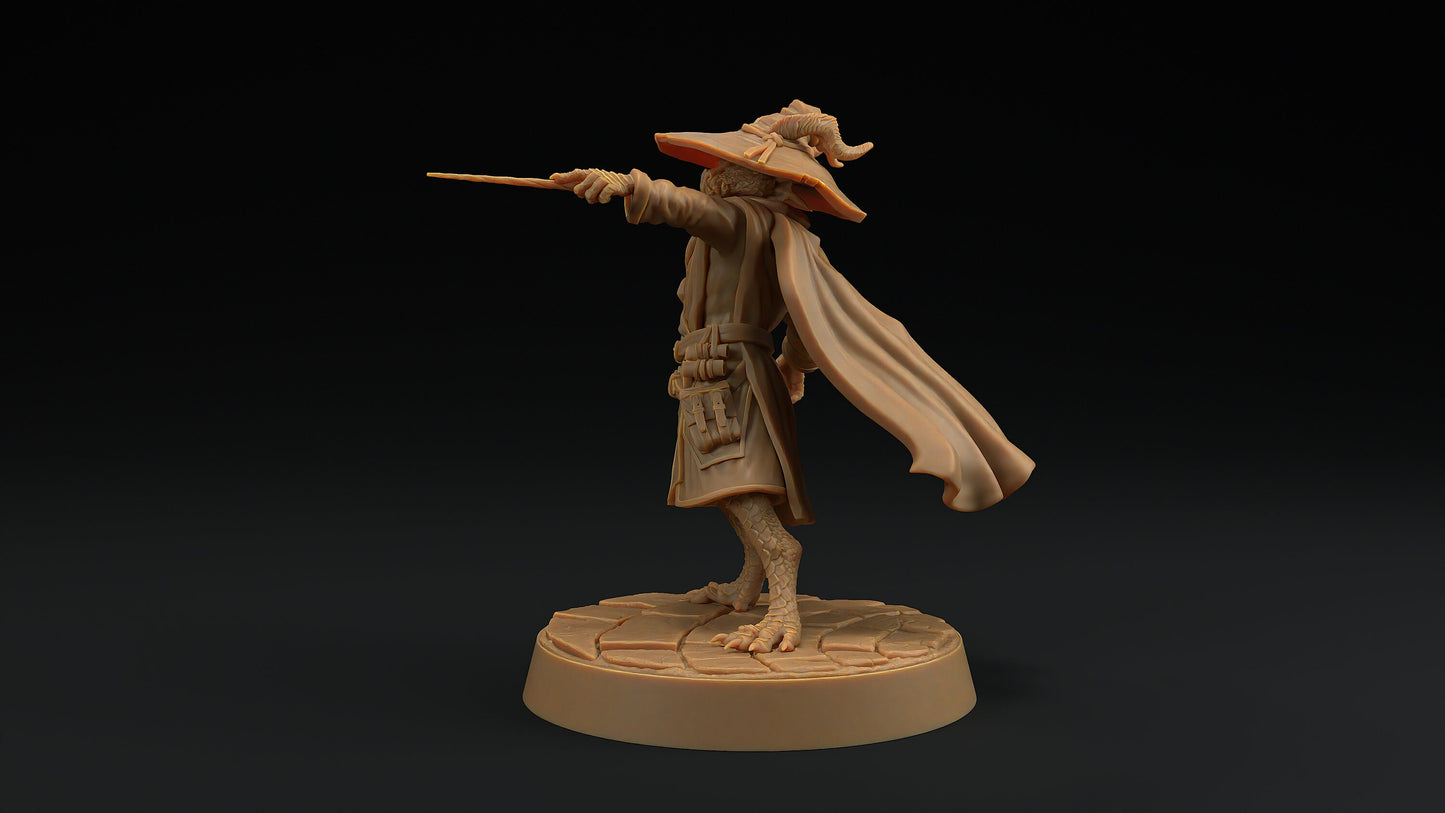 Scrymir, Draco Magus | Dragon Trappers Lodge | Draconic Hero | Wizard Dragonborn | 32mm Scale Resin Printed Tabletop RPG Figure For DND 5E