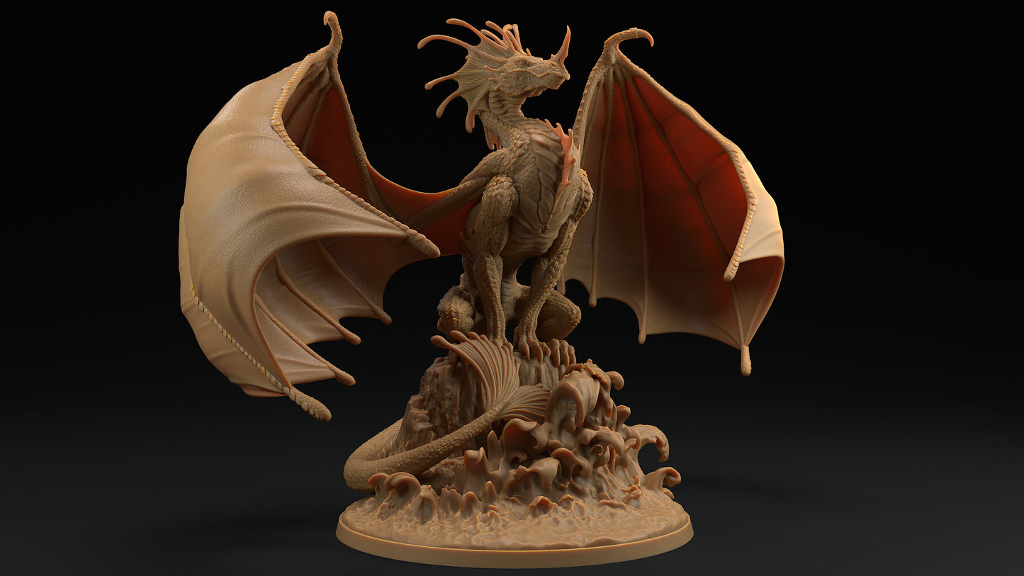 Vellithrax | Dragon Trappers Lodge | Draconic Tyrant | Tempest Storm Dragon | 32mm Scale Resin Printed Tabletop RPG Figure For DND 5E