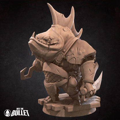 Locathah Hook Brute | Bite The Bullet | Bullet Town Fishing Village | 35mm Scale Resin Printed Tabletop RPG Miniature Figures For DND 5E