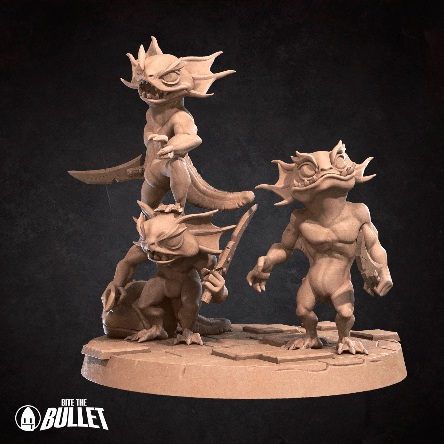 Axolotl Bandit Bros | Bite The Bullet | Bullet Town Fishing Village | 35mm Scale Resin Printed Tabletop RPG Miniature Figures For DND 5E