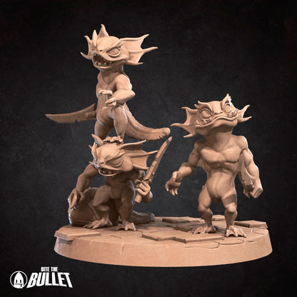 Axolotl Bandit Bros | Bite The Bullet | Bullet Town Fishing Village | 35mm Scale Resin Printed Tabletop RPG Miniature Figures For DND 5E