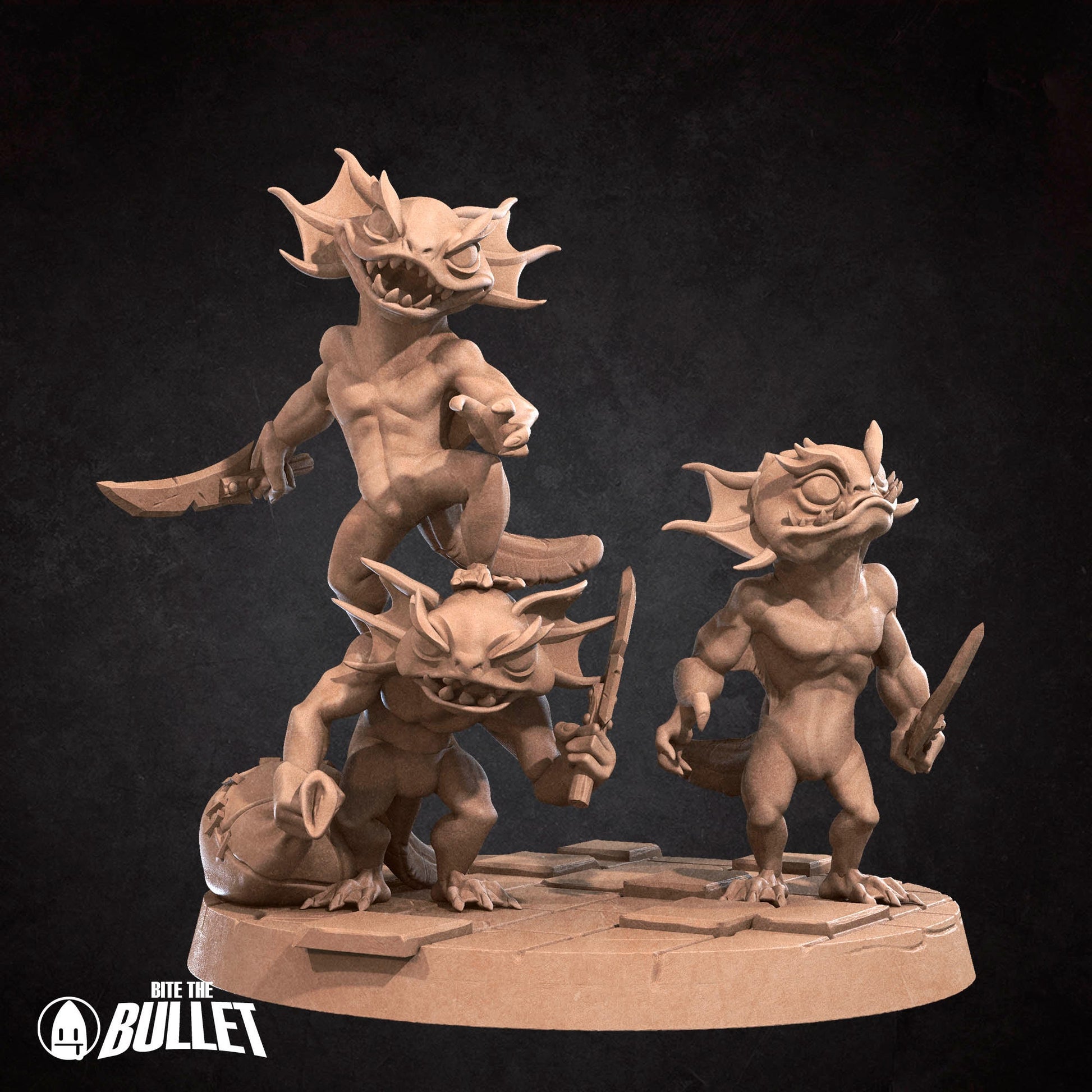 Axolotl Bandit Bros | Bite The Bullet | Bullet Town Fishing Village | 35mm Scale Resin Printed Tabletop RPG Miniature Figures For DND 5E
