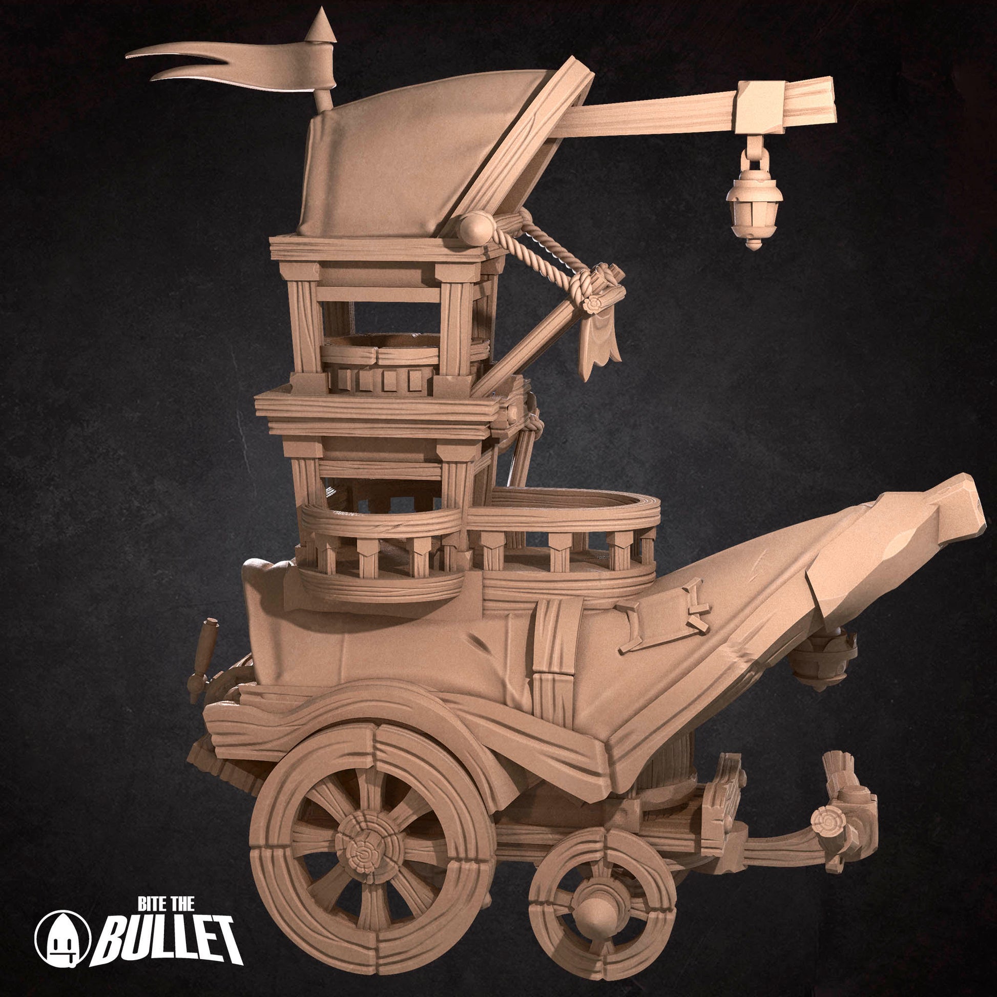 Mead Cart | Bite The Bullet | Bullet Town Fishing Village | 35mm Scale Resin Printed Tabletop RPG Miniature Figures For DND 5E
