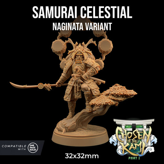Samurai Celestial | Dragon Trappers Lodge | Chosen Of The Kami | 32mm Scale Resin Printed Tabletop RPG Figure For DND