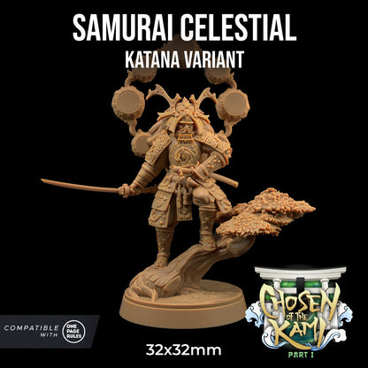 Samurai Celestial | Dragon Trappers Lodge | Chosen Of The Kami | 32mm Scale Resin Printed Tabletop RPG Figure For DND