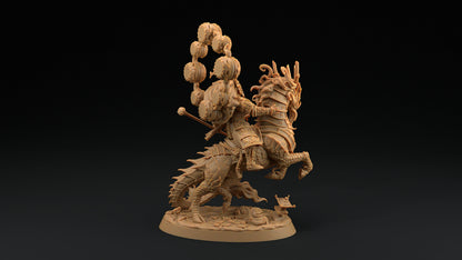 Kirin Mounted Samurai Celestial | Dragon Trappers Lodge | Chosen Of The Kami | 32mm Scale Resin Printed Tabletop RPG Figure For DND