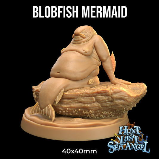 Blobfish Mermaid | Dragon Trappers Lodge | Hunt for The Last Sea Angel | 32mm Scale Resin Printed Tabletop RPG Figure For DND