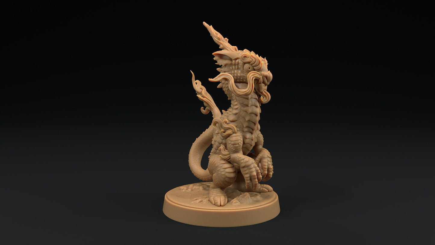 Collectible Lung Ferret Drake | Dragon Trappers Lodge | 32mm Scale Resin Printed Tabletop RPG Figure For DND and TTRPGs