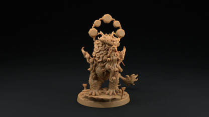 Komainu Mounted Samurai Celestial | Dragon Trappers Lodge | Chosen Of The Kami | 32mm Scale Resin Printed Tabletop RPG Figure For DND