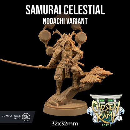 Samurai Celestial | Dragon Trappers Lodge | Chosen Of The Kami | 32mm Scale Resin Printed Tabletop RPG Figure For DND