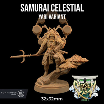 Samurai Celestial | Dragon Trappers Lodge | Chosen Of The Kami | 32mm Scale Resin Printed Tabletop RPG Figure For DND